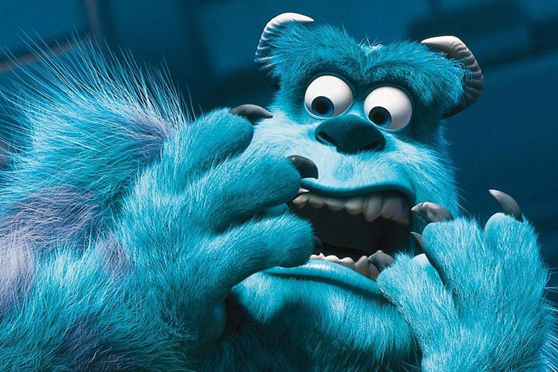 Screenshot van bange Sully uit Monsters Inc van Pixar